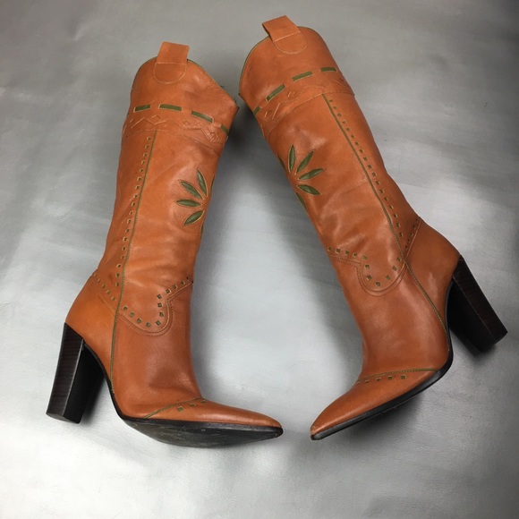 Vince Camuto Shoes - Vintage Vince Camuto brown floral tall boots